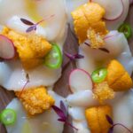 A recipe for Scallop and Uni Crudo.