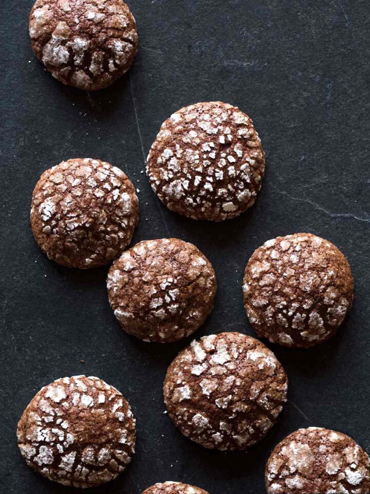 A close up of Mexican chocolate earthquake cookies.