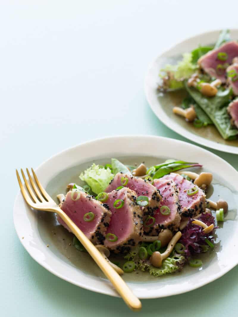 A recipe for Black Sesame and Almond Crusted Ahi Tuna.