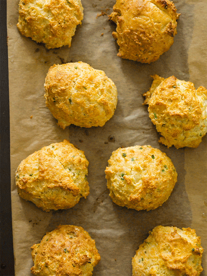 Sour Cream and Chive Drop Biscuits A recipe for Sour Cream and Chive Drop Biscuits.