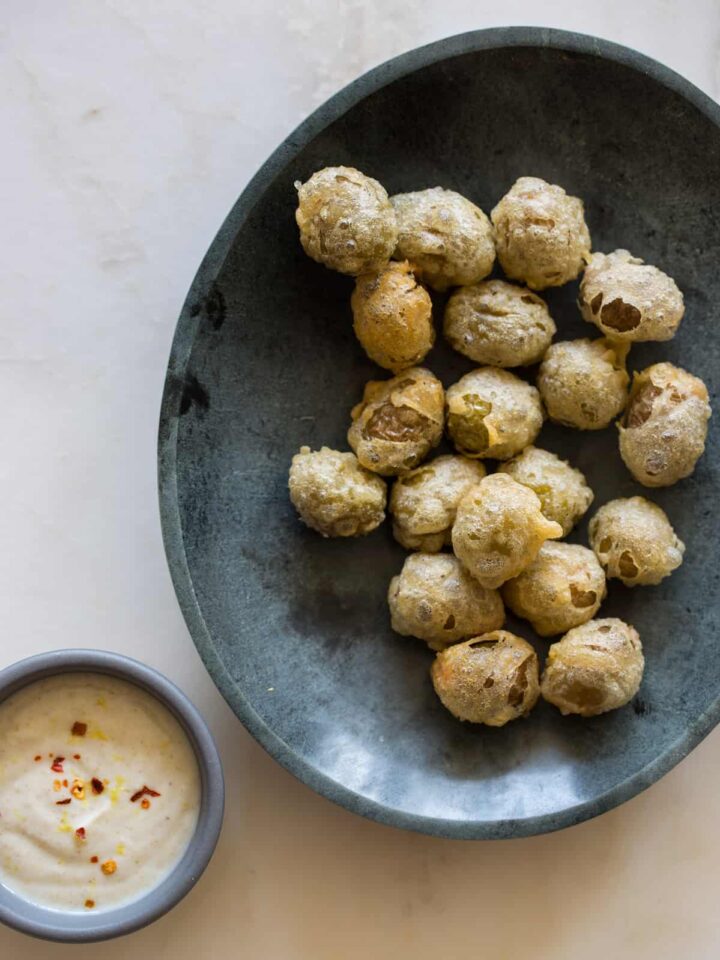 A recipe for Beer Battered Fried Olives.