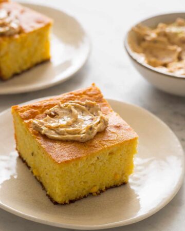 Buttermilk Cornbread with Bacon Lime Chili Butter
