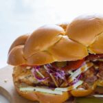 A close up of a fried chicken sandwich.