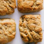 A close up of brown butter biscuits.