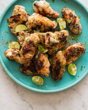 Cilantro Lime and Yogurt Grilled Chicken Wings