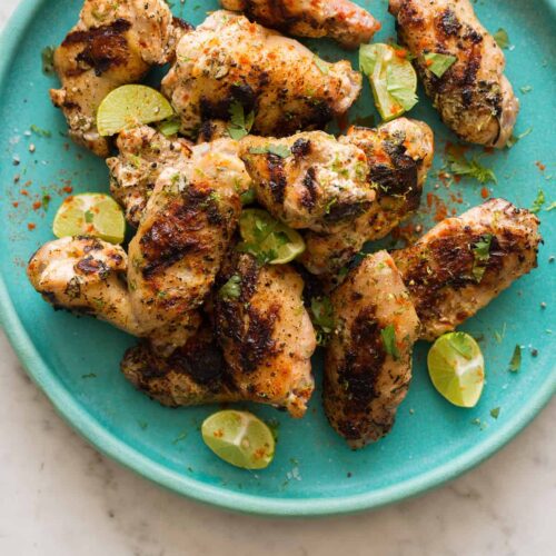 Cilantro Lime and Yogurt Grilled Chicken Wings