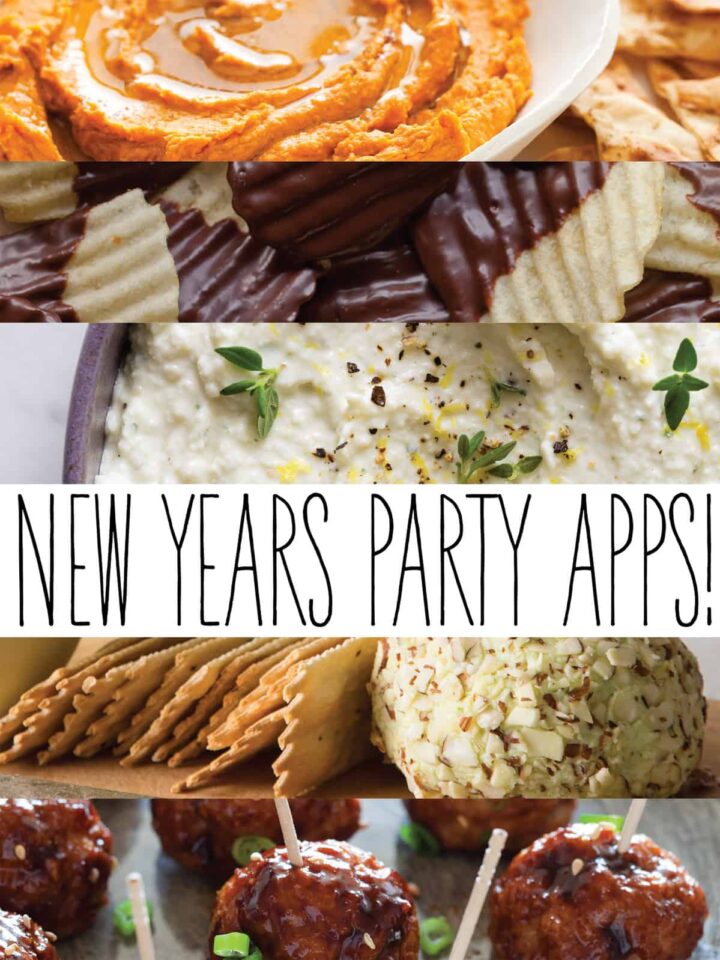 Quick and easy New Year's party app recipe picture collage.
