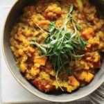 A close up of a bowl of masoor dal.