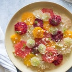 Citrus and fennel salad on a cream colored plate.