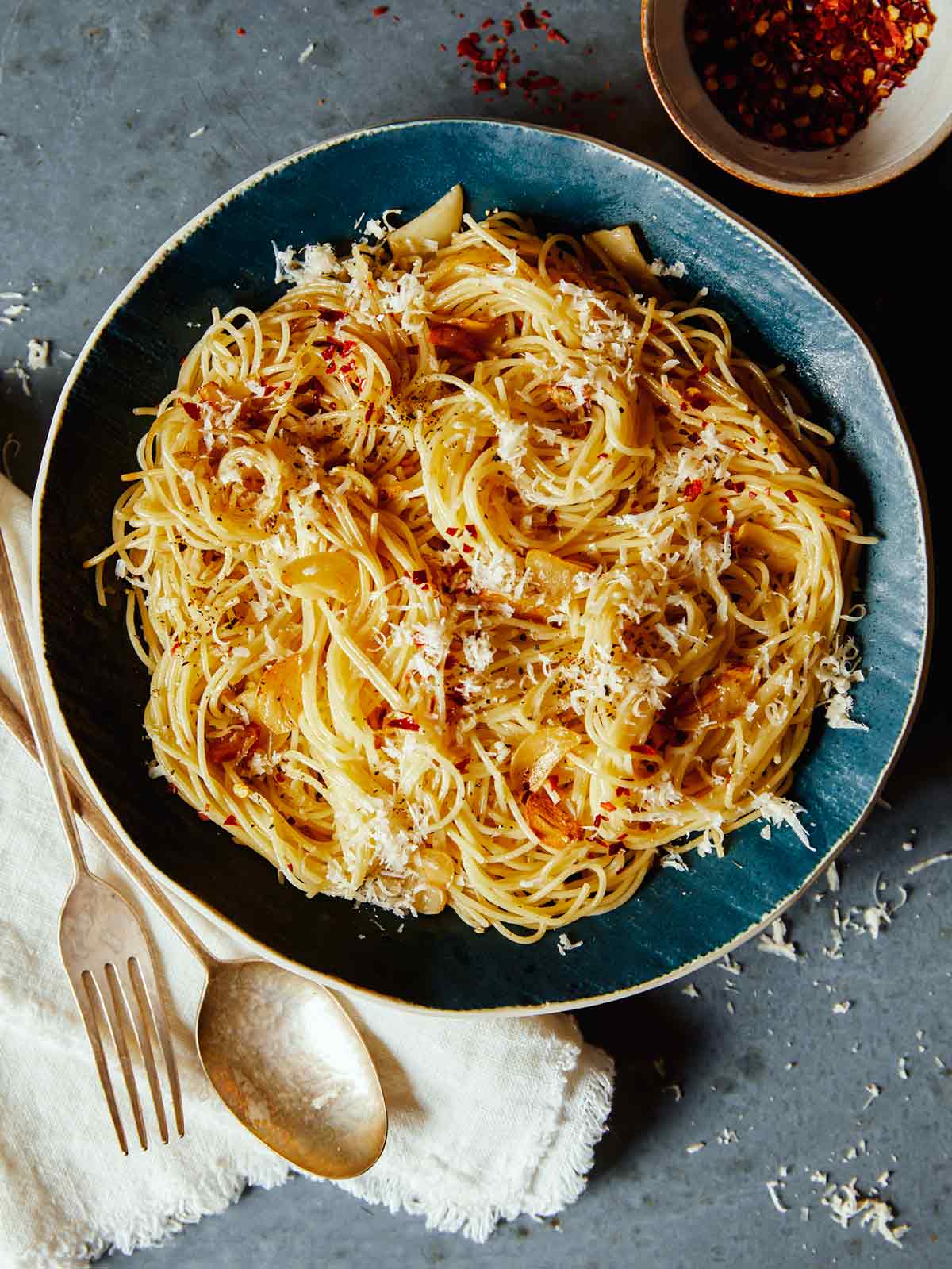 Capellini with Garlic, Lemon and Parmesan | Spoon Fork Bacon