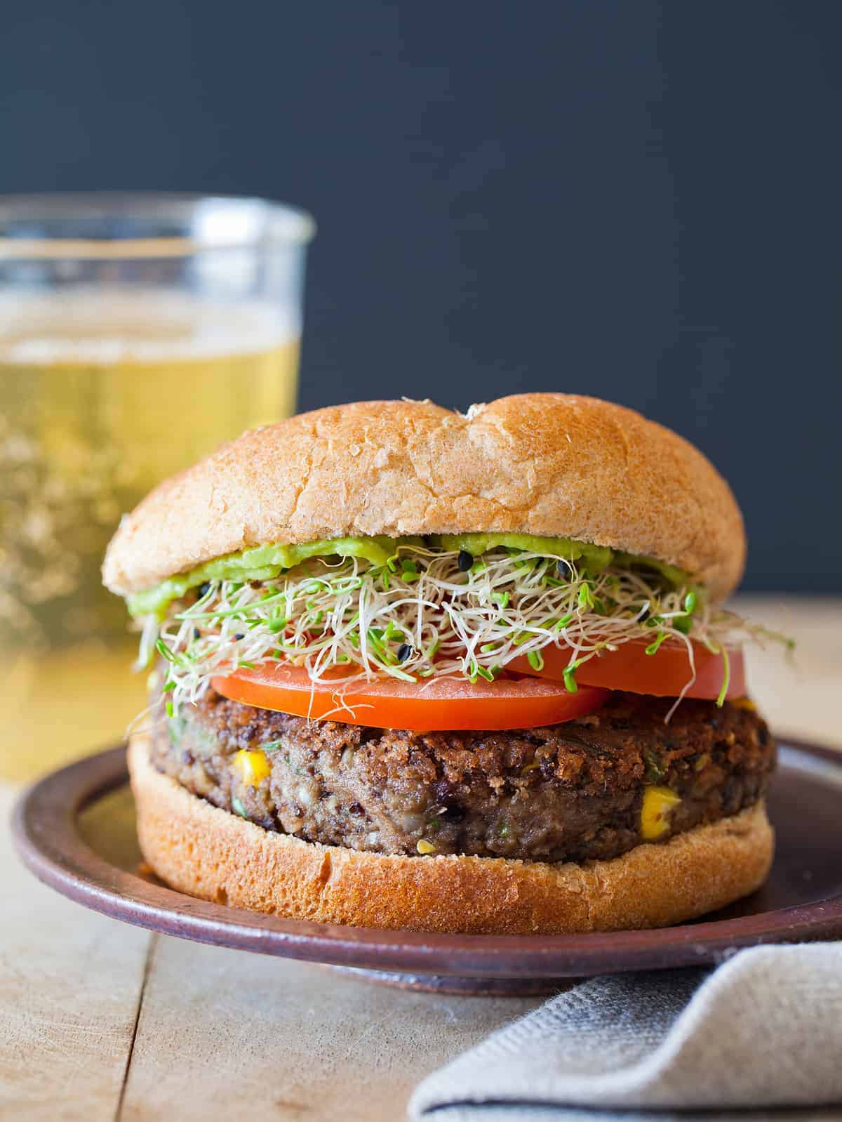 Spicy Black Bean Burger | Vegetarian Burger recipe | Spoon Fork Bacon