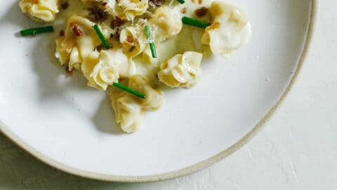 Caramelized Apple and Herb Fiocchi with a Gorgonzola Cream Sauce