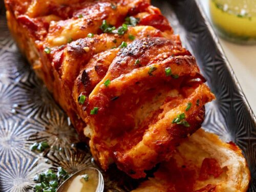 Pull Apart Pizza Bread Spoon Fork Bacon