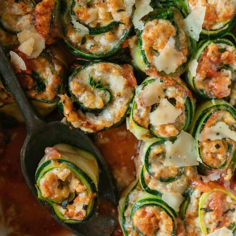 Zucchini Lasagna Roll ups recipe.