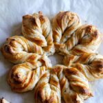 Herb and cheese braided star bread.