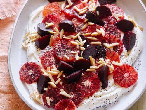 beet avocado orange salad with yogurt dressing Blood Orange & Roasted Beet Salad with Creamy Yogurt Dressing