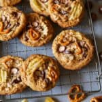 Kitchen sink cookies on a cooling rack.