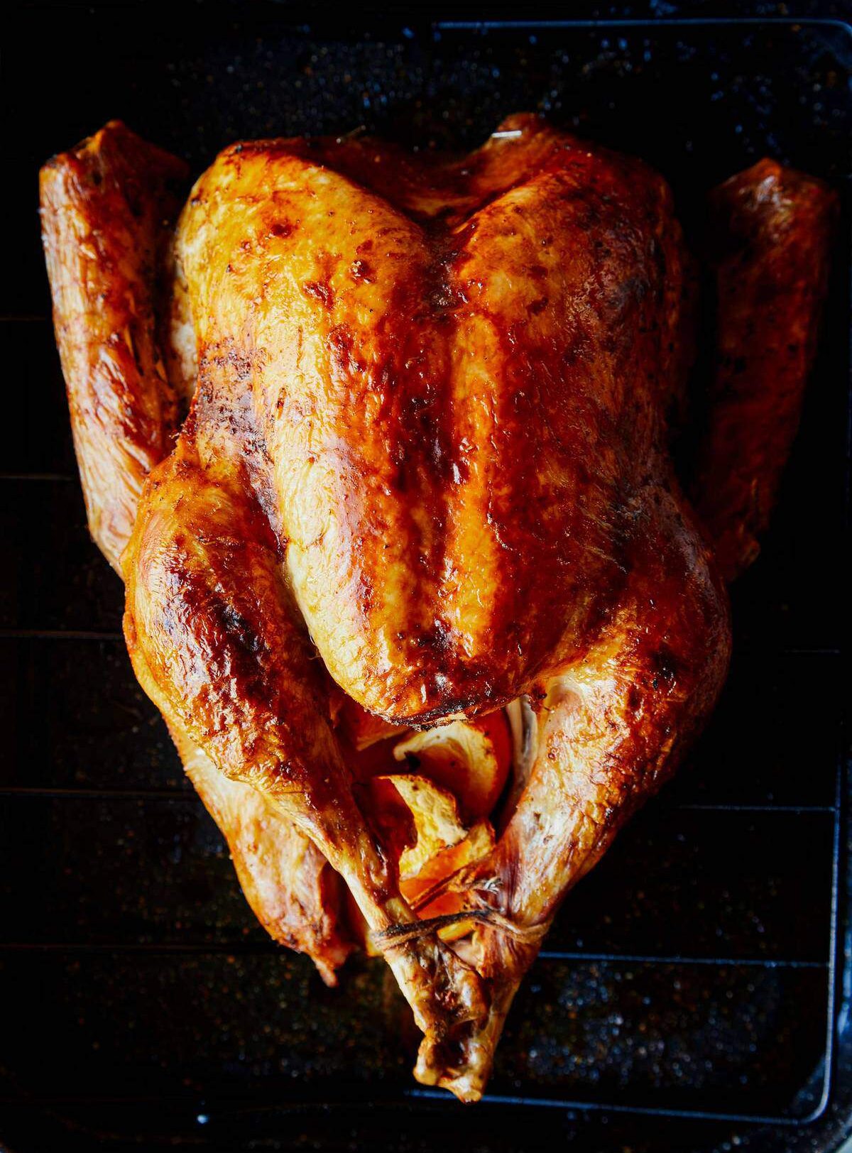 A citrus dry brined turkey.