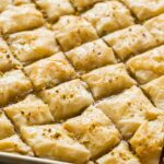 A close up of brie filled baklava.