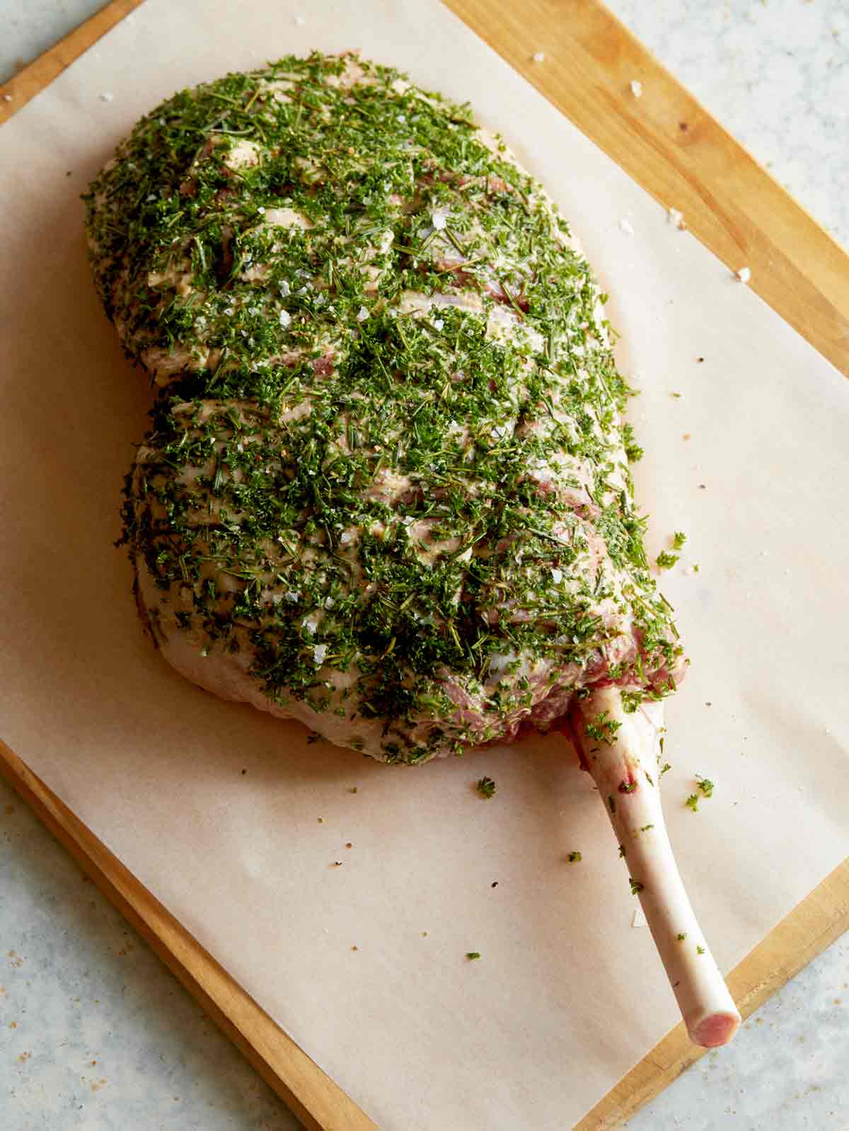 Herb Crusted Leg of New Zealand Grass-fed Lamb - Spoon Fork Bacon