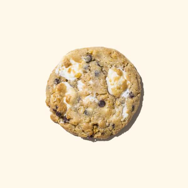 A delicious cornflake, chocolate chip and marshmallow cookie.