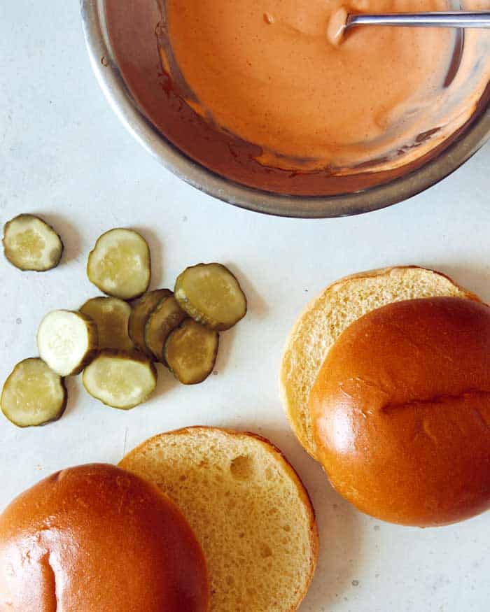 Ingredients for Popeyes Chicken Sandwich.