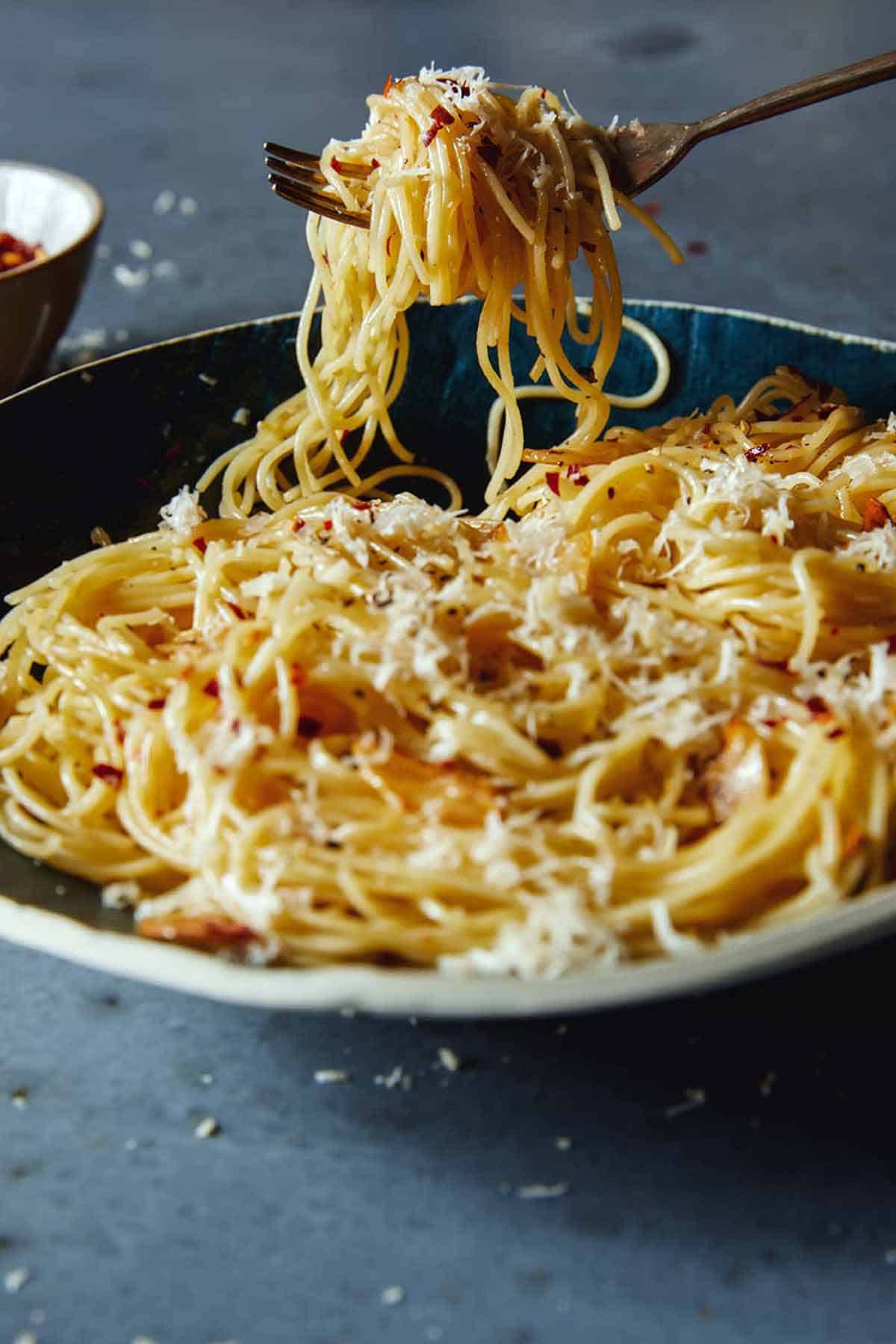 Capellini with Garlic, Lemon and Parmesan | Spoon Fork Bacon