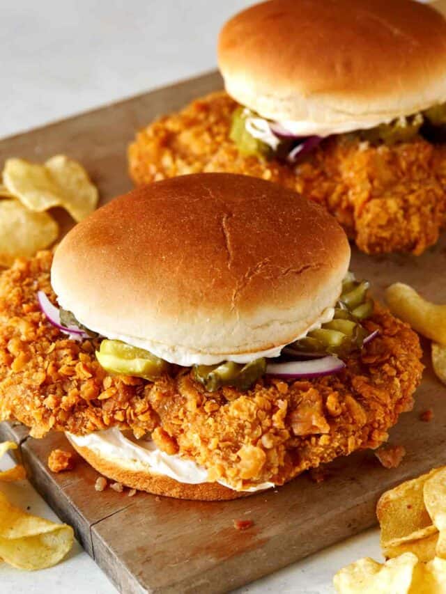 Pork tenderloin sandwich spoon fork bacon