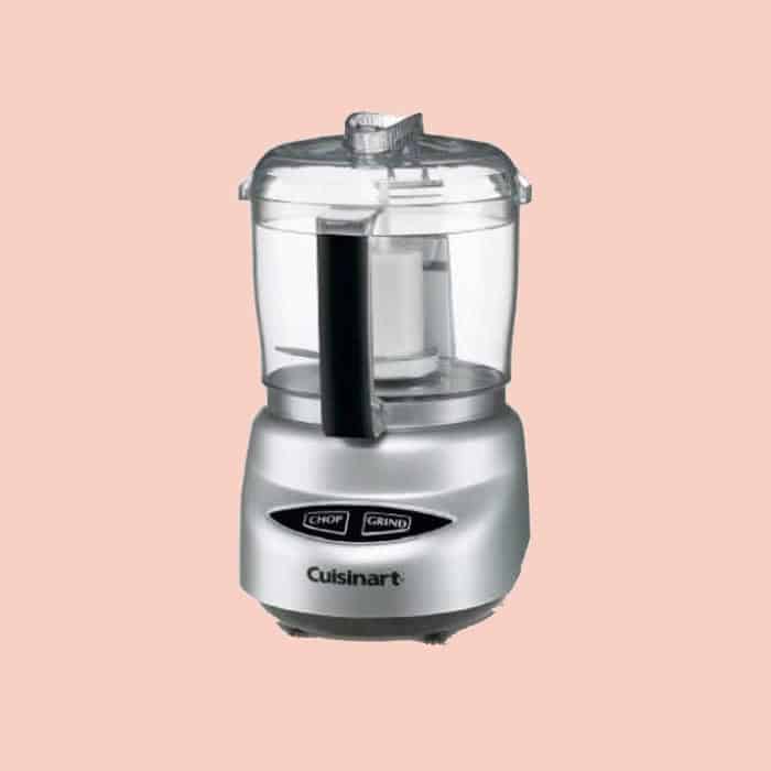 A two cup food processor that is stainless steel. 