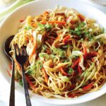 Chow Mein Noodles in a big bowl ready to served.