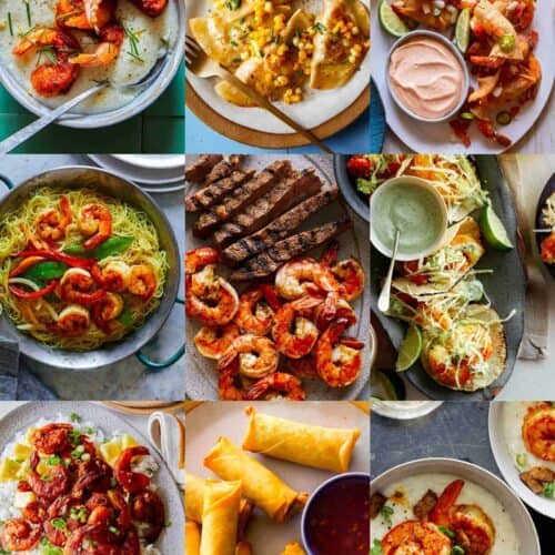 A collage of our best shrimp recipes.