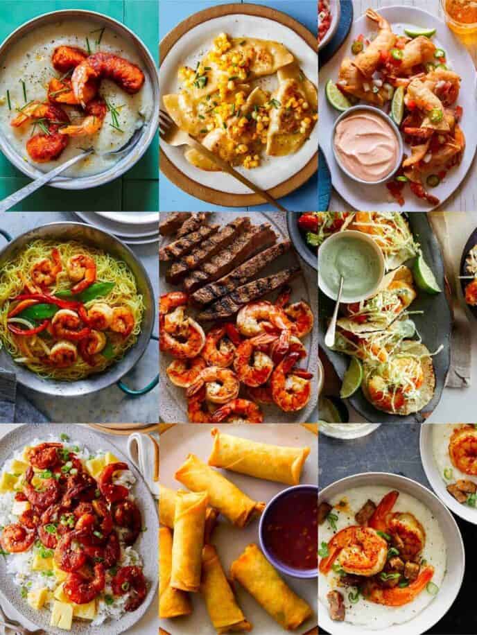 A collage of our best shrimp recipes.