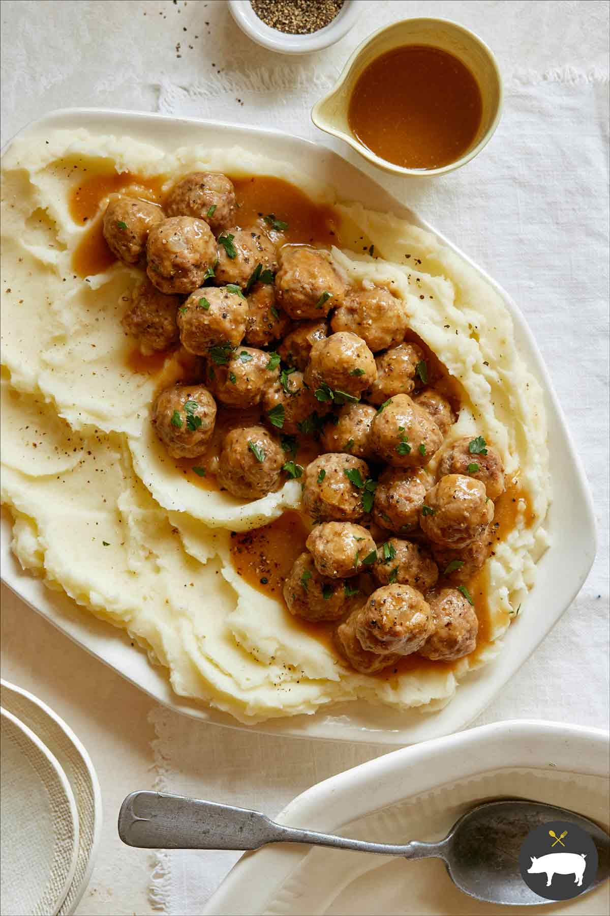 Mini Swedish Meatballs with Mashed Potatoes