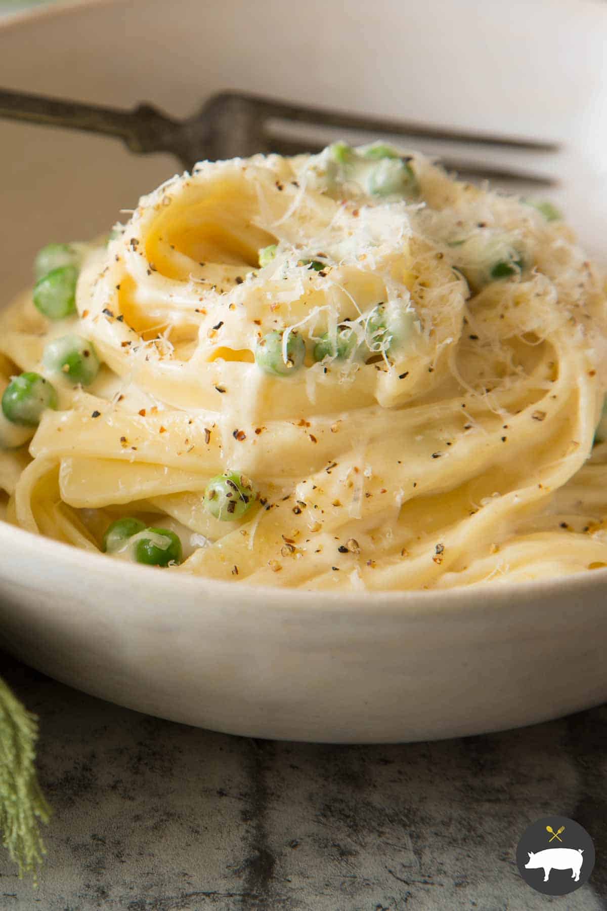 Browned Butter Fettuccine Alfredo Recipe Spoon Fork Bacon