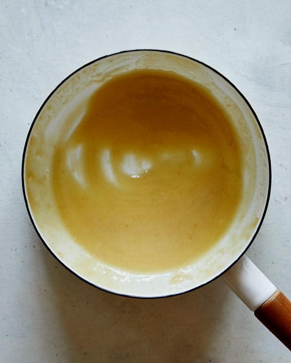 Cook butter and flour in a stock pot.