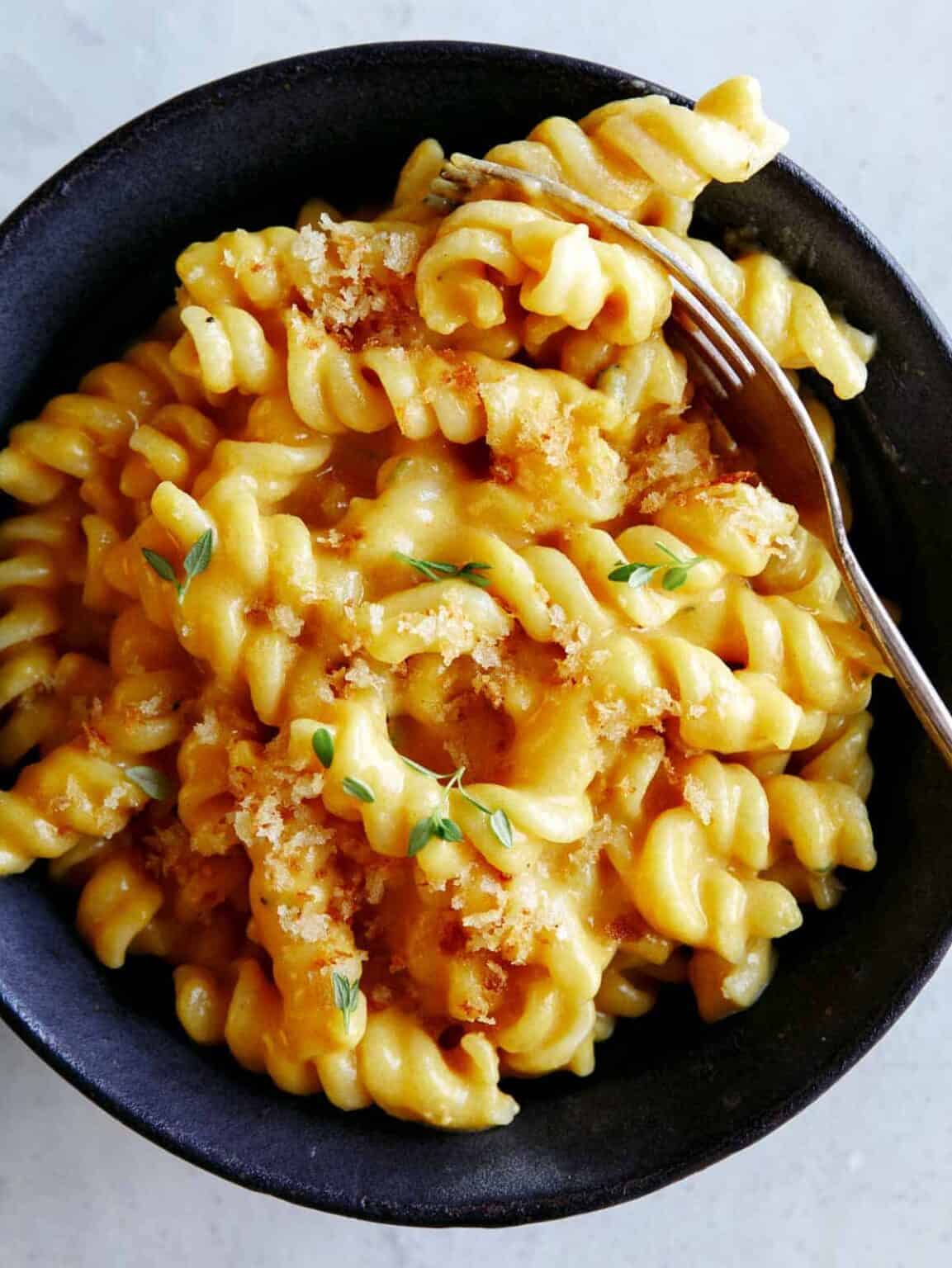 Pumpkin Mac and Cheese Spoon Fork Bacon