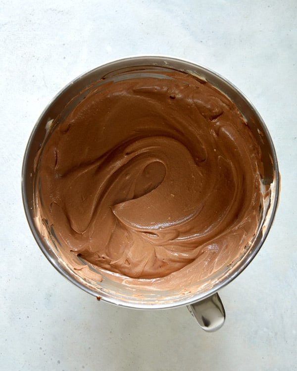French silk pie filling in a bowl.