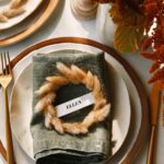 Mini Wreath Place cards DIY on a plate for a special occasion.