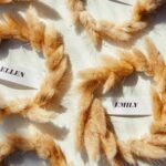 Mini Wreath Place Cards laid out on a surface.