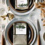 Rosemary Sprig Place Card DIY on a table setting.