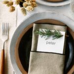 Rosemary Sprig Place Card DIY on a table setting.