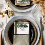 Rosemary Sprig Place Card DIY on a table setting.