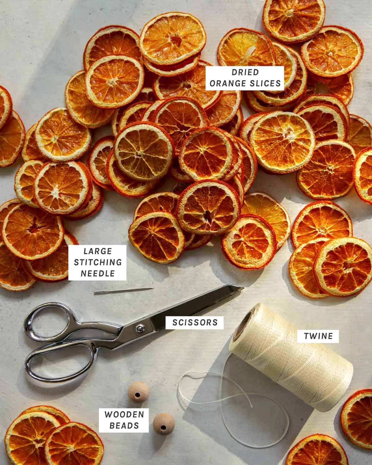 Supplies to make Dried Orange Slices.  