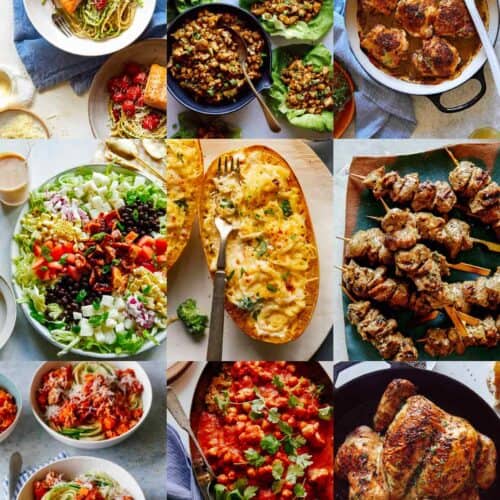 A collage of our best healthy dinner ideas.
