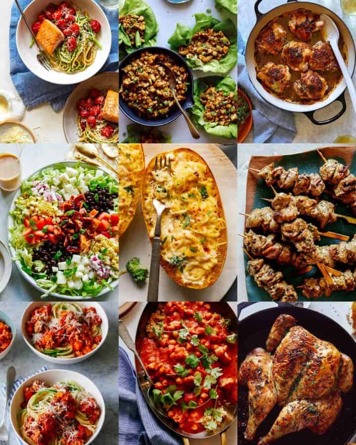 A collage of our best healthy dinner ideas.