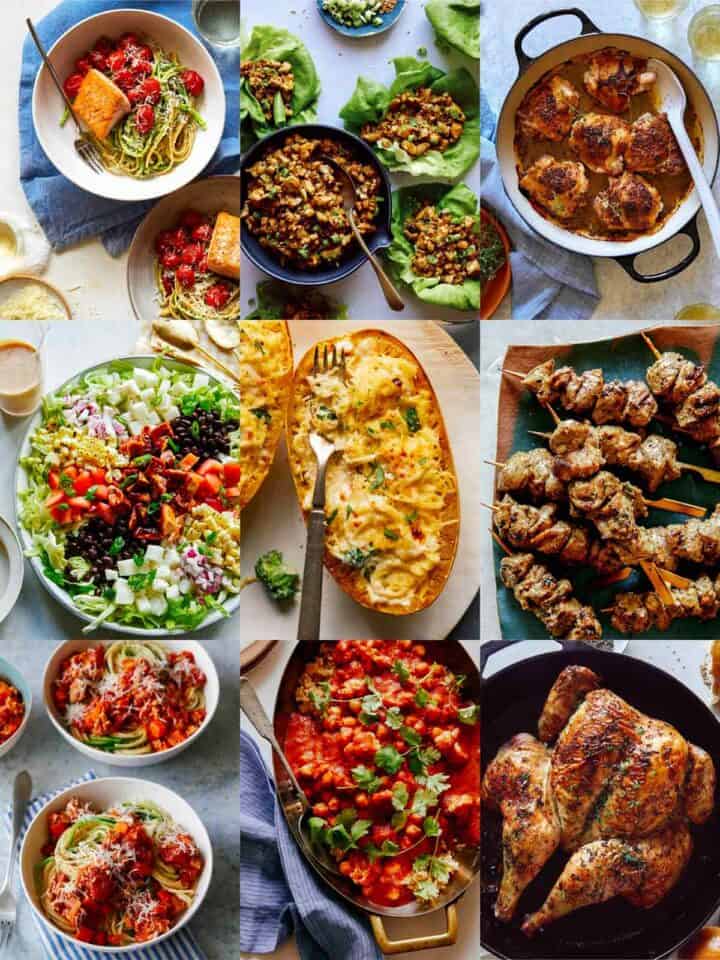 A collage of our best healthy dinner ideas.