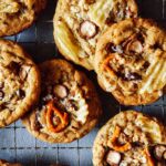 Kitchen sink cookies on a cooling rack.