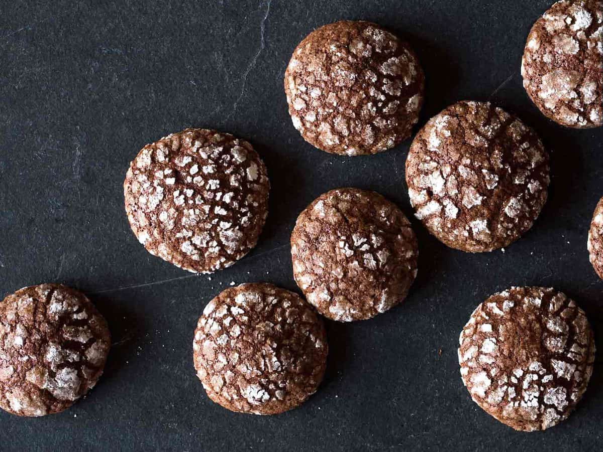 A close up of Mexican chocolate earthquake cookies.