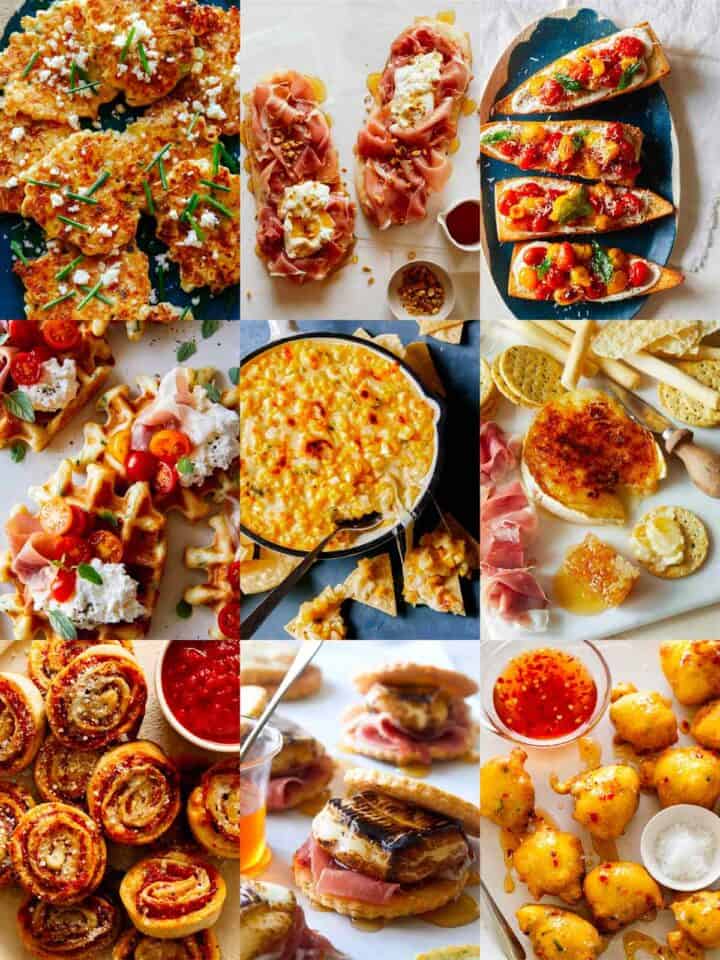 Our best New years Eve Appetizers recipe in a collage.