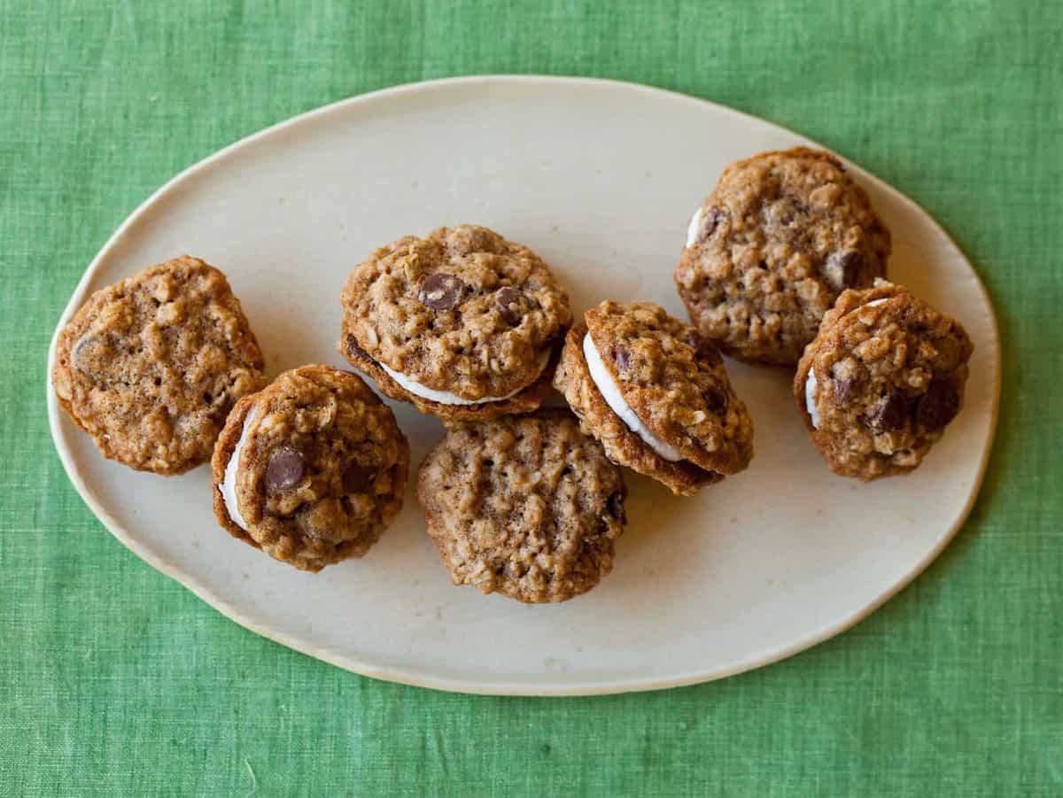 A recipe for Oatmeal Chocolate Chip Sandwich Cookies.